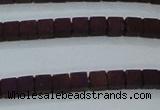 CHE442 15.5 inches 3*3mm cube matte plated hematite beads wholesale