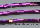 CHE454 15.5 inches 2*2mm cube plated hematite beads wholesale