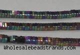 CHE562 15.5 inches 1*2*2mm square plated hematite beads wholesale