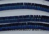 CHE574 15.5 inches 1*3*3mm square plated hematite beads wholesale