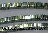 CHE582 15.5 inches 1*4*4mm square plated hematite beads wholesale