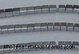 CHE590 15.5 inches 2*2mm cube plated hematite beads wholesale