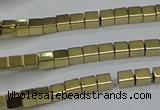 CHE592 15.5 inches 2*2mm cube plated hematite beads wholesale