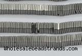 CHE618 15.5 inches 1*2*2mm square matte plated hematite beads