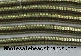 CHE642 15.5 inches 1*2mm tyre plated hematite beads wholesale