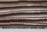 CHE643 15.5 inches 1*2mm tyre plated hematite beads wholesale