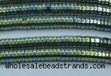 CHE645 15.5 inches 1*2mm tyre plated hematite beads wholesale