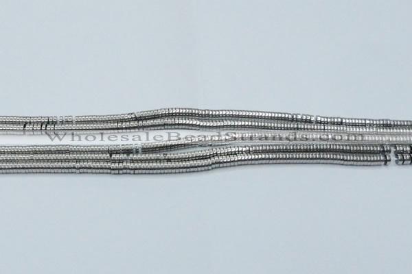 CHE661 15.5 inches 1*4mm tyre plated hematite beads wholesale