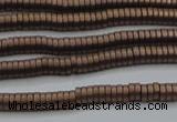 CHE672 15.5 inches 1*2mm tyre matte plated hematite beads