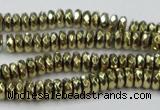 CHE738 15.5 inches 3*6mm faceted rondelle plated hematite beads