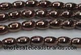 CHE742 15.5 inches 4*6mm rice plated hematite beads wholesale