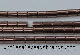 CHE745 15.5 inches 2*4mm tube plated hematite beads wholesale