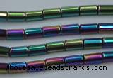 CHE764 15.5 inches 2*4mm tube plated hematite beads wholesale