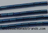 CHE765 15.5 inches 2*4mm tube plated hematite beads wholesale