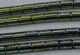 CHE769 15.5 inches 3*5mm tube plated hematite beads wholesale