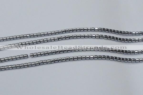 CHE774 15.5 inches 2*2mm drum plated hematite beads wholesale