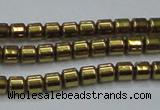 CHE776 15.5 inches 2*2mm drum plated hematite beads wholesale