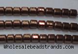 CHE777 15.5 inches 2*2mm drum plated hematite beads wholesale