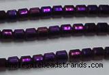 CHE778 15.5 inches 2*2mm drum plated hematite beads wholesale