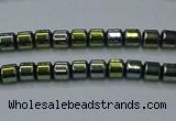 CHE779 15.5 inches 2*2mm drum plated hematite beads wholesale