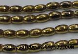 CHE795 15.5 inches 3*5mm rice plated hematite beads wholesale