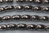 CHE810 15.5 inches 5*8mm rice plated hematite beads wholesale