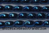 CHE815 15.5 inches 5*8mm rice plated hematite beads wholesale