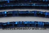 CHE831 15.5 inches 1*2mm hexagon plated hematite beads wholesale