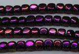 CHE870 15.5 inches 4*4mm dice platedhematite beads wholesale