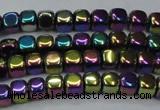 CHE871 15.5 inches 4*4mm dice platedhematite beads wholesale