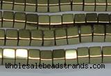 CHE881 15.5 inches 4*4mm cube plated hematite beads wholesale