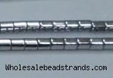 CHE886 15.5 inches 2*2mm faceted tube plated hematite beads wholesale