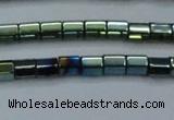 CHE890 15.5 inches 2*2mm faceted tube plated hematite beads wholesale