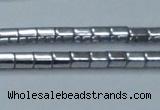 CHE896 15.5 inches 3*3mm faceted tube plated hematite beads wholesale