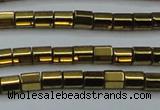 CHE899 15.5 inches 3*3mm faceted tube plated hematite beads wholesale