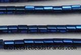 CHE902 15.5 inches 3*3mm faceted tube plated hematite beads wholesale