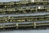 CHE914 15.5 inches 1*3mm hexagon plated hematite beads wholesale