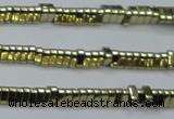 CHE920 15.5 inches 1*3mm triangle plated hematite beads wholesale