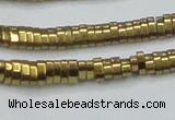 CHE931 15.5 inches 1*2*3mm oval plated hematite beads wholesale