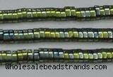 CHE932 15.5 inches 1*2*3mm oval plated hematite beads wholesale