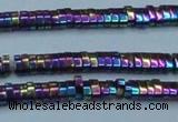 CHE933 15.5 inches 1*2*3mm oval plated hematite beads wholesale