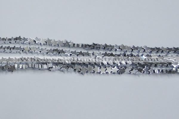 CHE936 15.5 inches 4mm star plated hematite beads wholesale