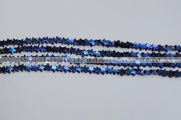 CHE942 15.5 inches 4mm star plated hematite beads wholesale