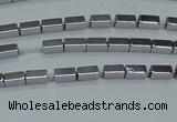 CHE954 15.5 inches 2*4mm cuboid plated hematite beads wholesale