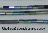 CHE958 15.5 inches 2*4mm cuboid plated hematite beads wholesale