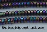 CHE963 15.5 inches 1.5*3mm rondelle plated hematite beads wholesale