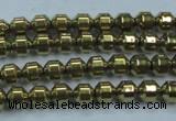 CHE973 15.5 inches 4*4mm plated hematite beads wholesale