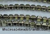 CHE982 15.5 inches 4*4mm plated hematite beads wholesale