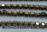 CHE984 15.5 inches 4*4mm plated hematite beads wholesale