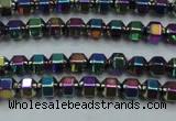 CHE985 15.5 inches 4*4mm plated hematite beads wholesale